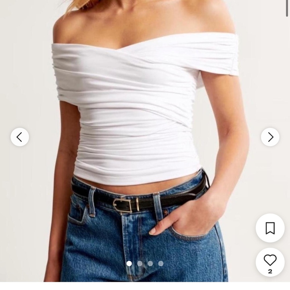Abercrombie Ruched Off Shoulder Top
